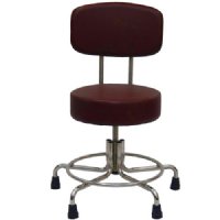 Non-Magnetic MRI Adjustable Stool, 15" to 21" with Rubber Tips and Back