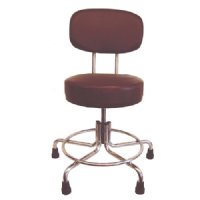 Non-Magnetic MRI Adjustable Stool, 21" to 27" with Rubber Tips and Back