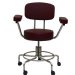 Show product details for Non-Magnetic MRI Adjustable Stool, 16" to 22" with 2" Dual Wheel Casters, Back and Arms