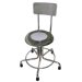 Show product details for MRI Non-Magnetic Adjustable Height Doctor Stool, 15" to 21", with Rubber Tips and Back