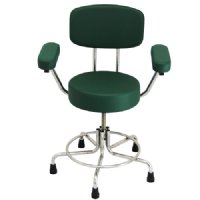 Non-Magnetic MRI Adjustable Stool, 15" to 21" with Rubber Tips, Back and Arms