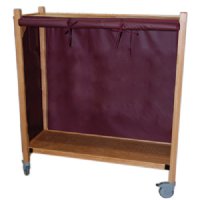 MRI Non-Magnetic Oak Coil Cart, 2' x 3' x 4', 2 Shelves