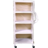 MRI Non-Magnetic 4 Shelf PVC Linen and Multi-Use Cart, Shelf Size