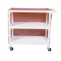 MRI Non-Magnetic 2 Shelf PVC Linen and Multi-Use Cart, Shelf Size