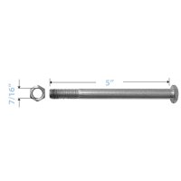 Non-Magnetic 5/16" Axle and Nut, for front wheel on  MRI Wheelchairs