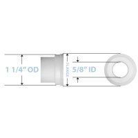 MRI Wheelchair Bearing for Rear Wheel 5/8" ID x 1 1/4" OD with Double Flange Plastic 