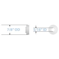 MRI Wheelchair Plastic Bearing for Front 8x2 Wheel 5/16" ID x 7/8" OD