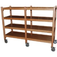 Show product details for MRI Non-Magnetic Solid Oak Shelving with Casters