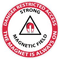 MRI Non-Magnetic Round Floor Sticker " Danger Restricted Area Access"