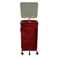 Non-Ferromagnetic Hamper with Lid and Foot Pedal
