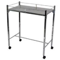 MRI Non-Magnetic Utility Table with Top Shelf and Rails, 18" x 24"