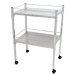 Show product details for MRI Non-Magnetic Utility Table with Two Shelves and Rails, 18" x 24"