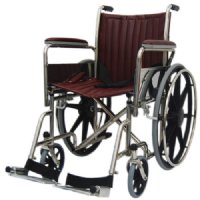 18" Wide Non-Magnetic MRI Wheelchair w/ Removable Arms and Fixed Footrest