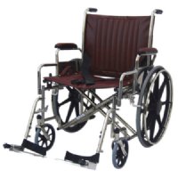 24" Wide Non-Magnetic MRI Wheelchair w/ Detachable Footrests