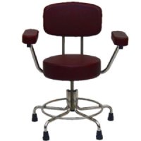 Non-Magnetic MRI Adjustable Stool, 15" to 21" with Rubber Tips, Back and Arms