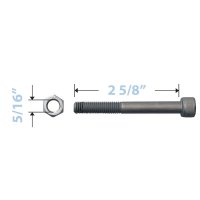 MRI Non-Magnetic 5/16" Axle and Nut for Front Caster on 20" - 24" Non-Ferro Aluminum Wheelchairs