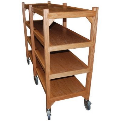 MRI Non-Magnetic Solid Oak Shelving with Casters