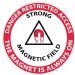 Show product details for MRI Non-Magnetic Round Floor Sticker " Danger Restricted Area Access"
